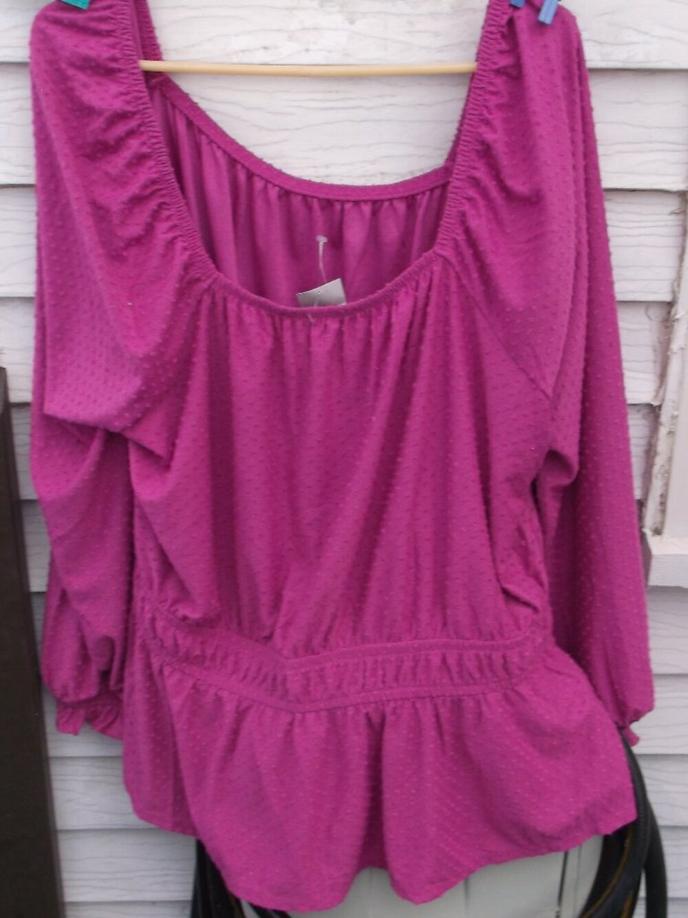 Lane Bryant Swiss Dot Peplum Blouse 26/28 – Ruffle Trim, Peplum